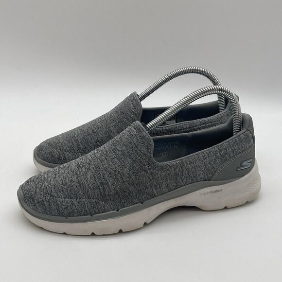 Womens Size 7.5 Skechers Go Walk 6 Grand Horizon Grey Slip On Walking Shoes - Picture 4 of 11